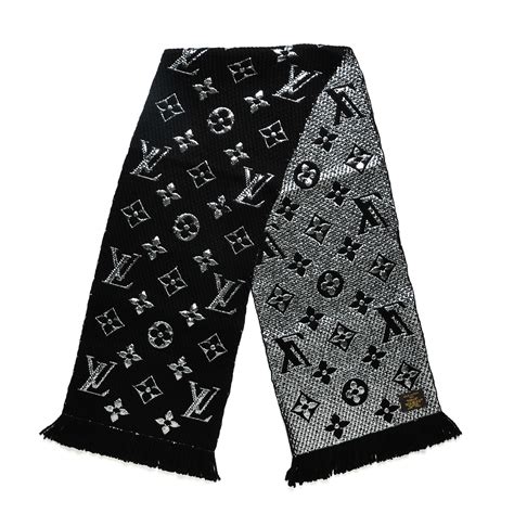 louis vuitton logomania wool scarf black|louis vuitton monogram scarf.